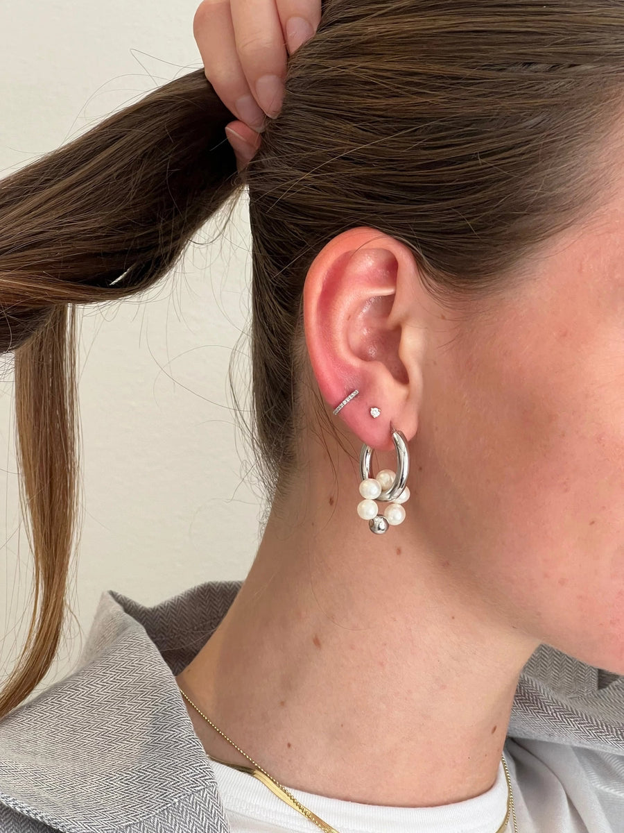 flower pearl charm - L boops-jewelry