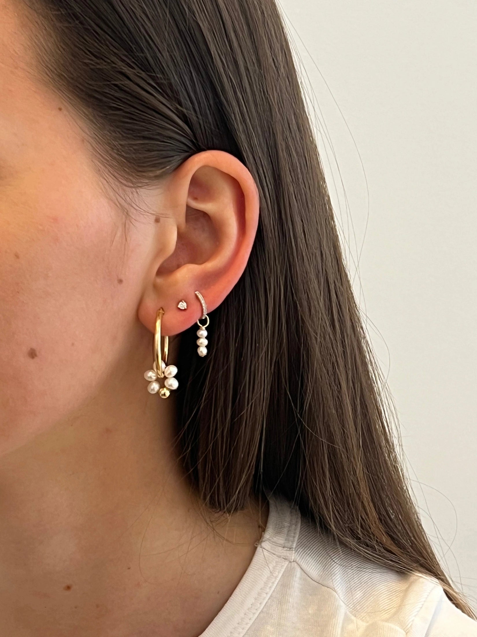 flower pearl charm - L boops-jewelry