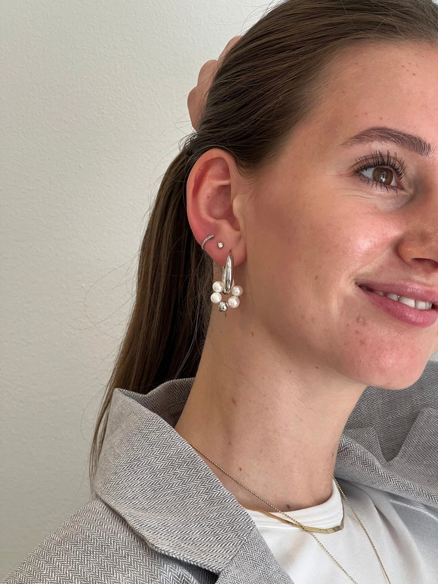 flower pearl charm - L boops-jewelry