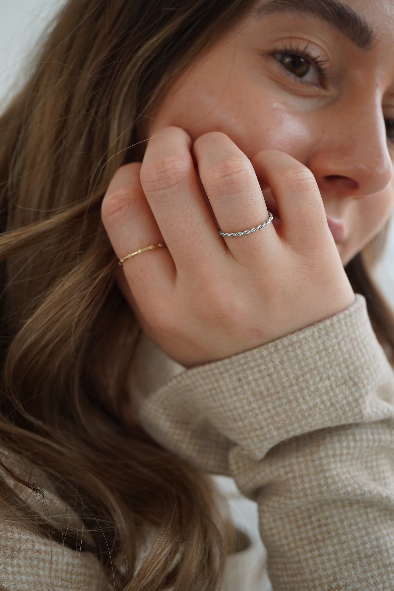 White gold on sale rope ring